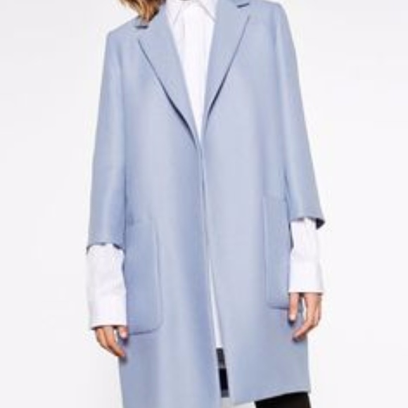 baby blue long coat